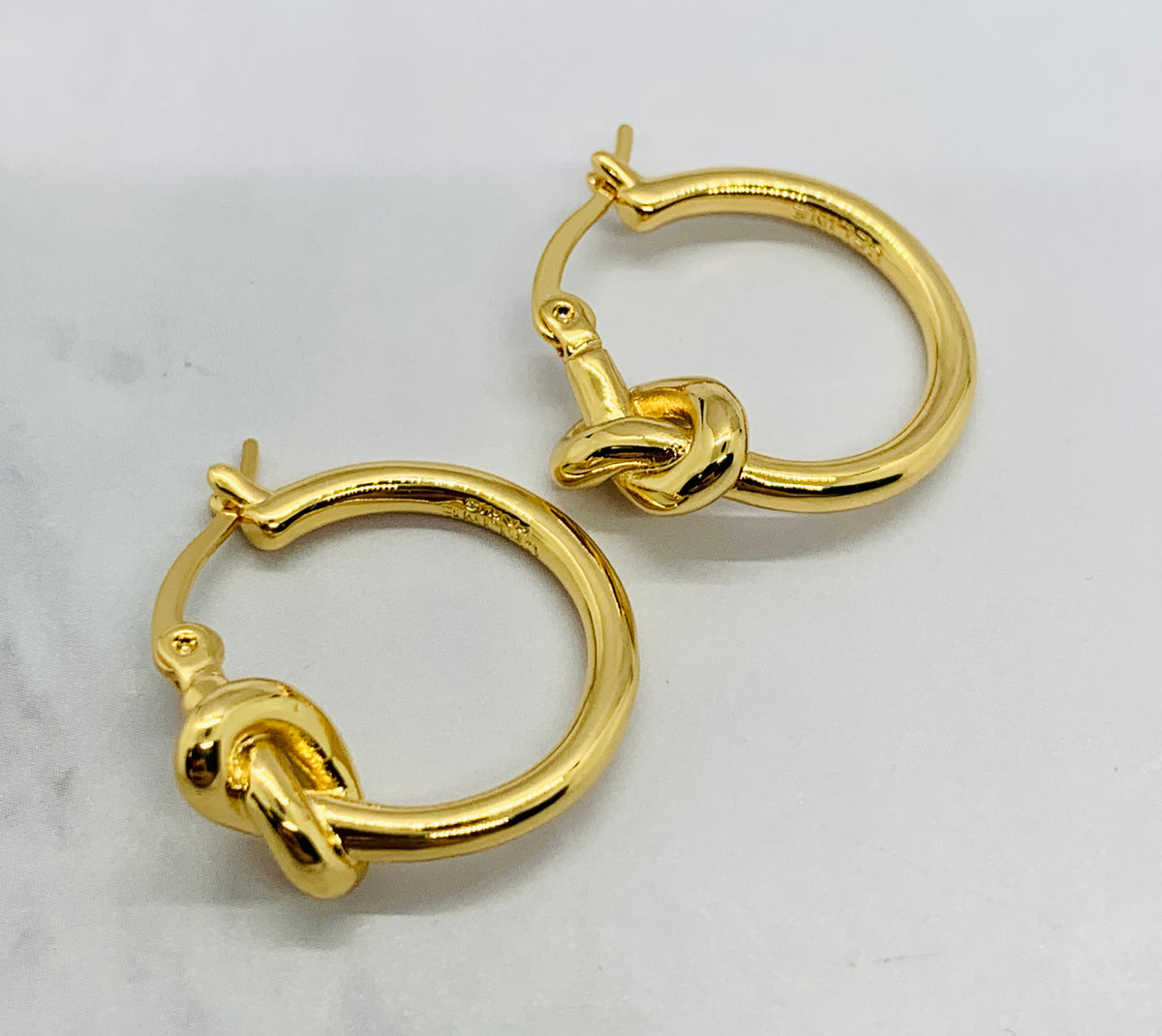 CELINE Gold Knot Hoop Earrings - Pre owned