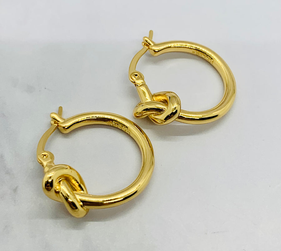 CELINE Gold Knot Hoop Earrings - Pre owned