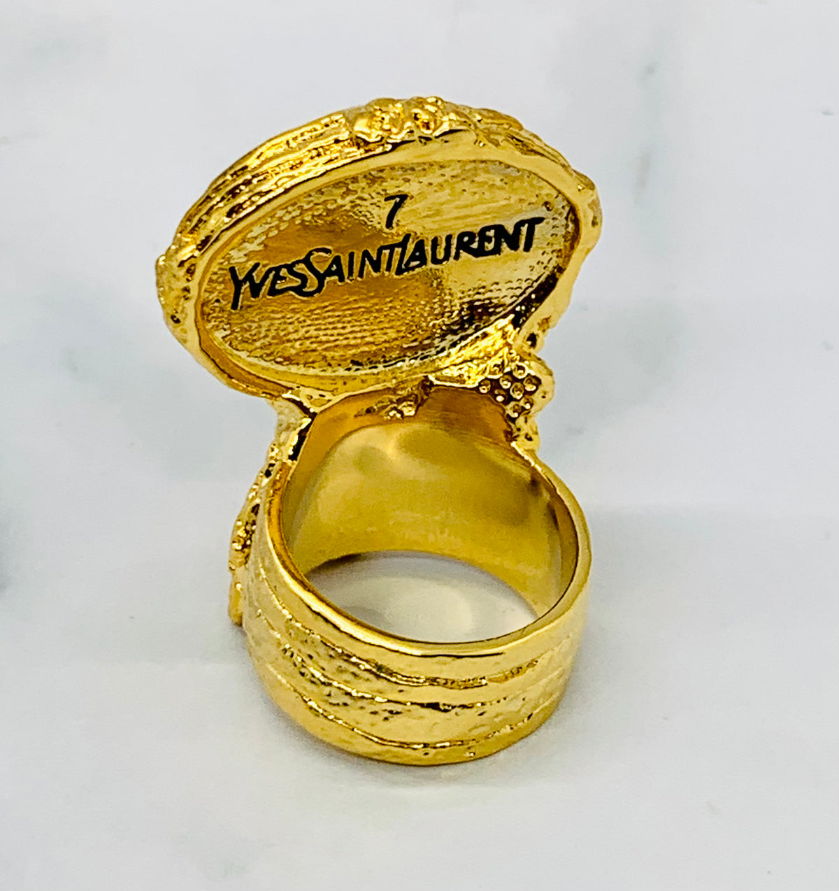 YSL YVES SAINT LAURENT Vintage Stone Ring Size 7 - Pre owned