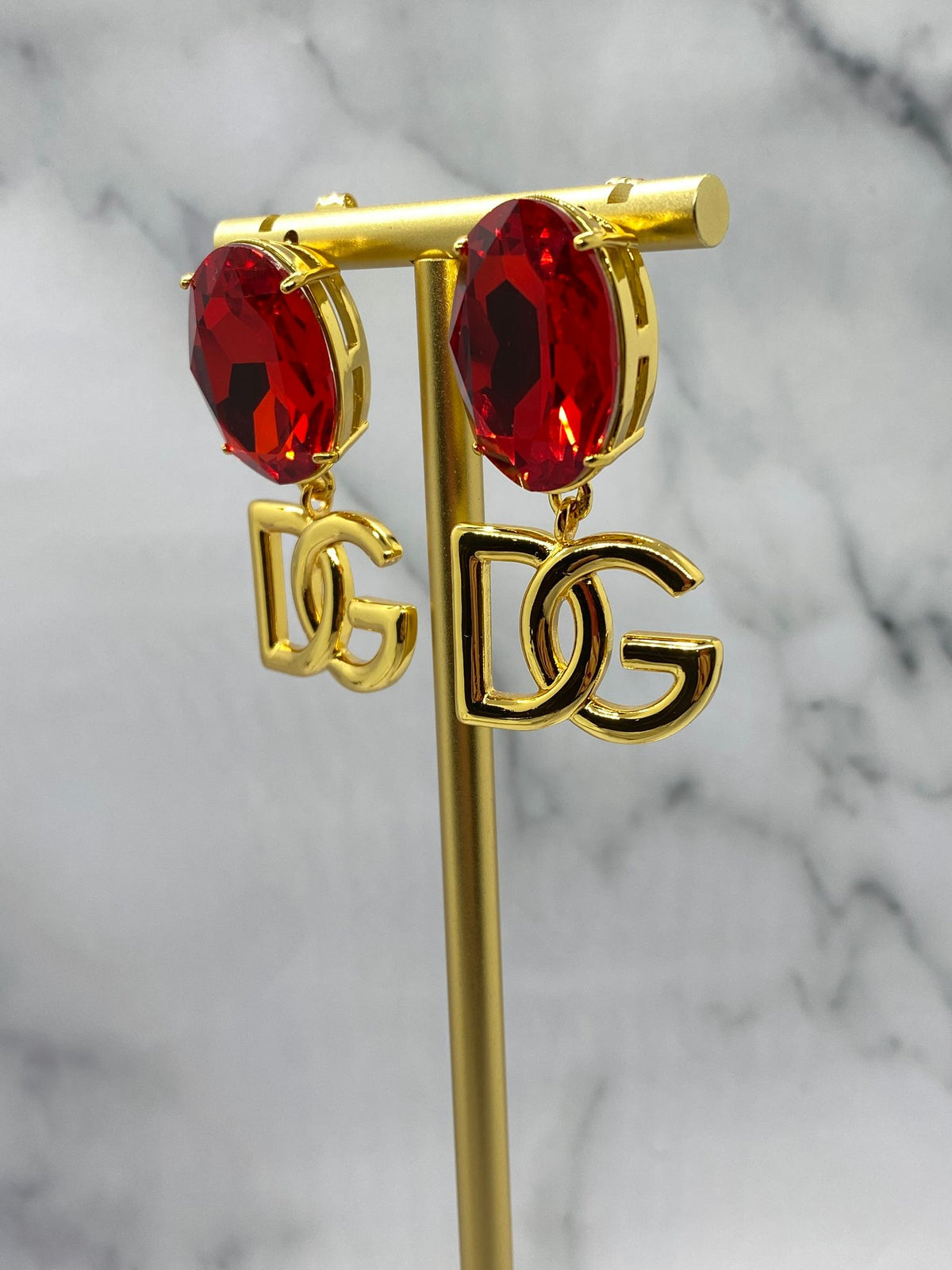 DOLCE & GABBANA D&G Ruby Pendant Earrings - Pre owned