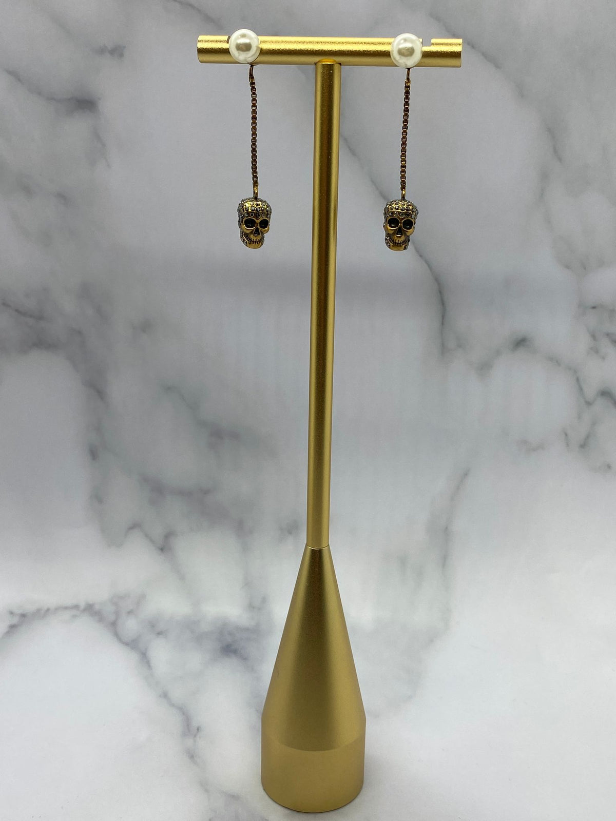 ALEXANDER MCQUEEN Pendant Skull Earrings - USED