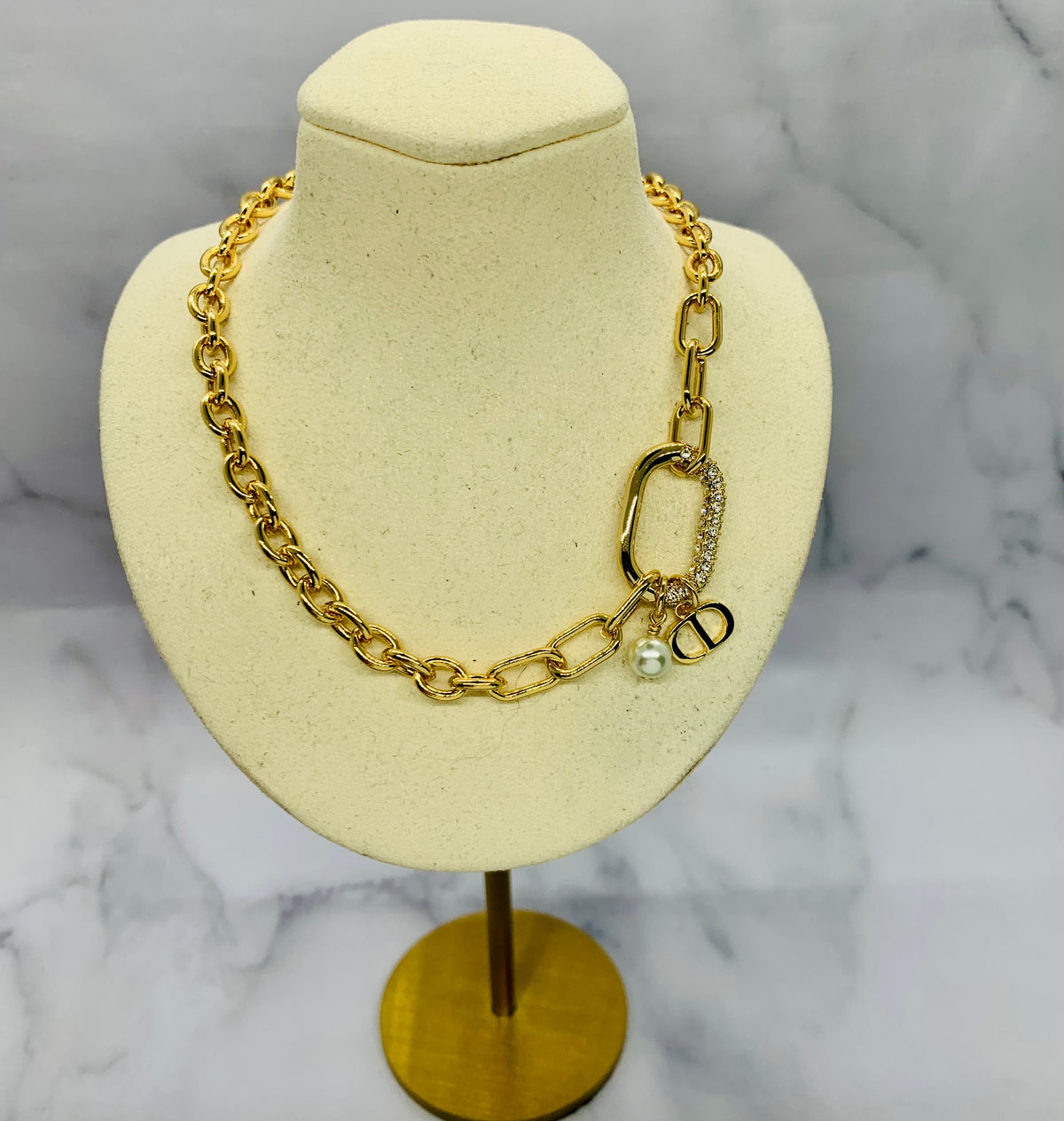 CHRISTIAN DIOR CD Statement Necklace - Pre owned