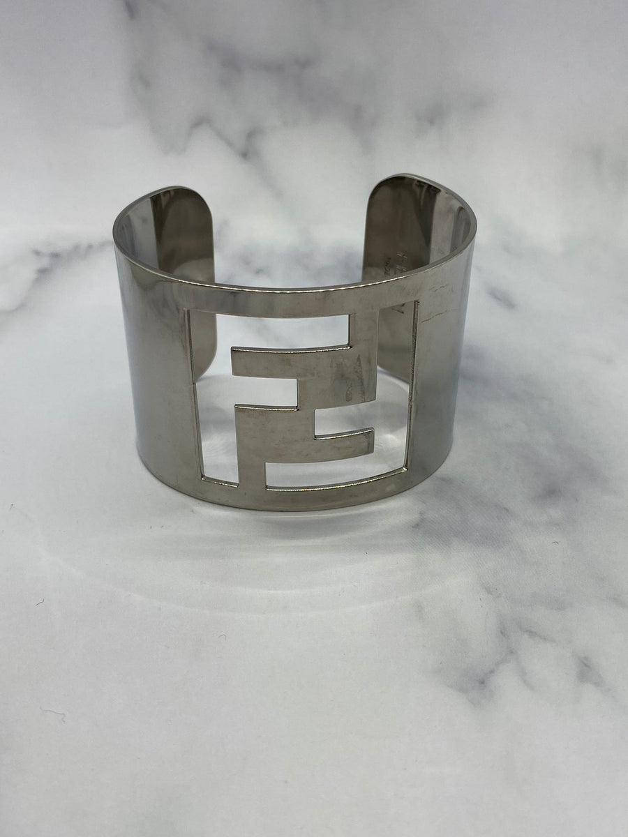 FENDI F Monogram Metal Cuff Bracelet - Pre owned