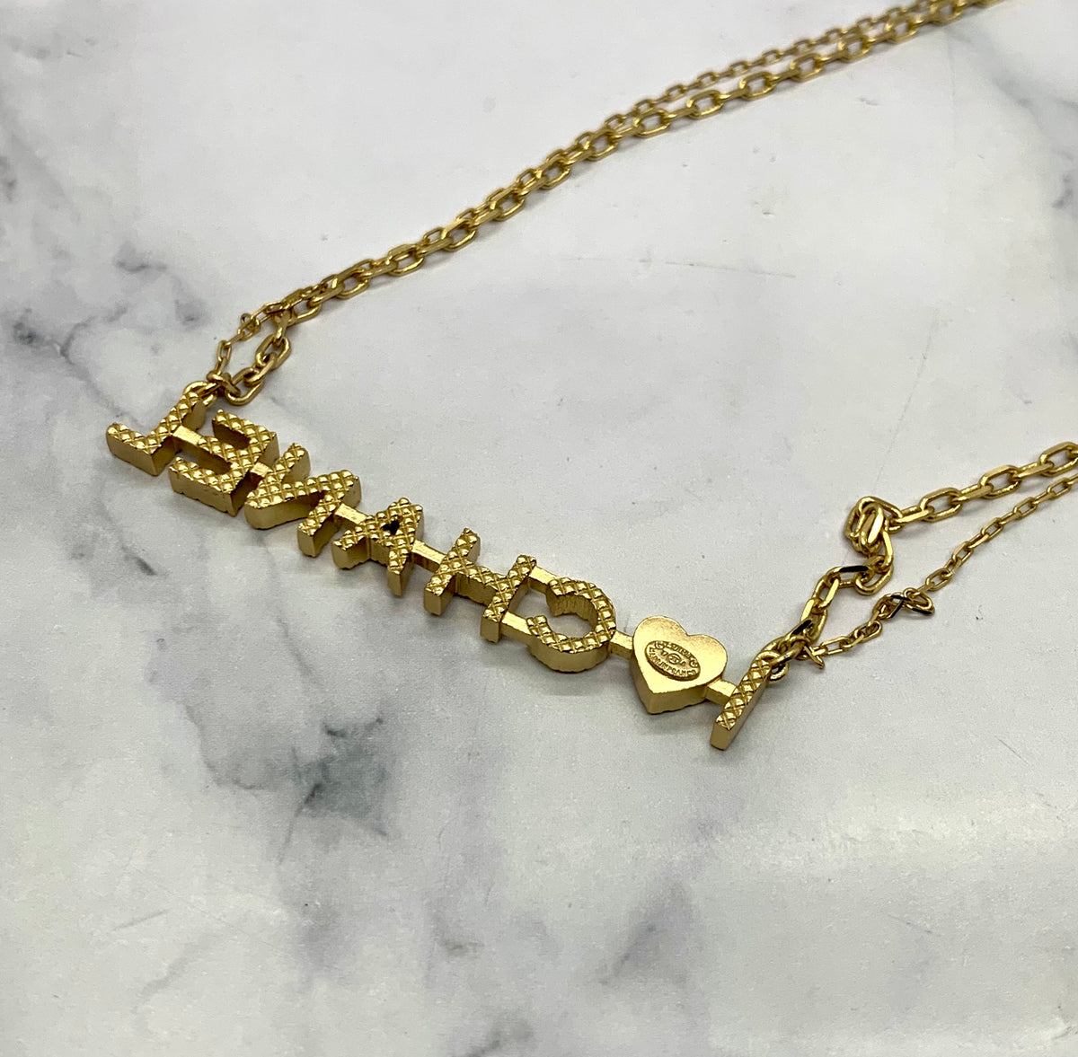 CHANEL I Heart CC Necklace - USED