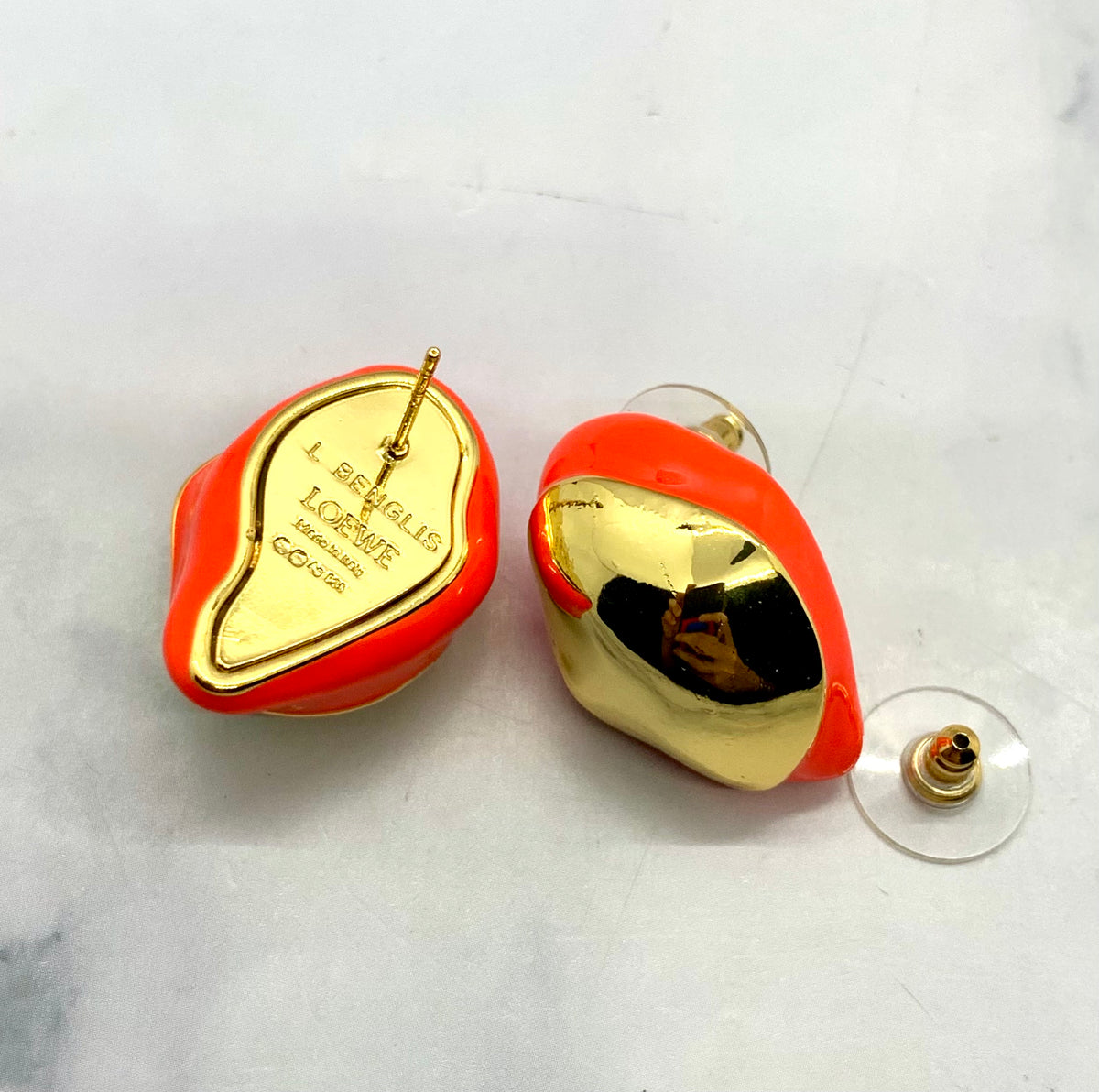 Loewe x Lynda Benglis Red Gold Earrings - Pre owned