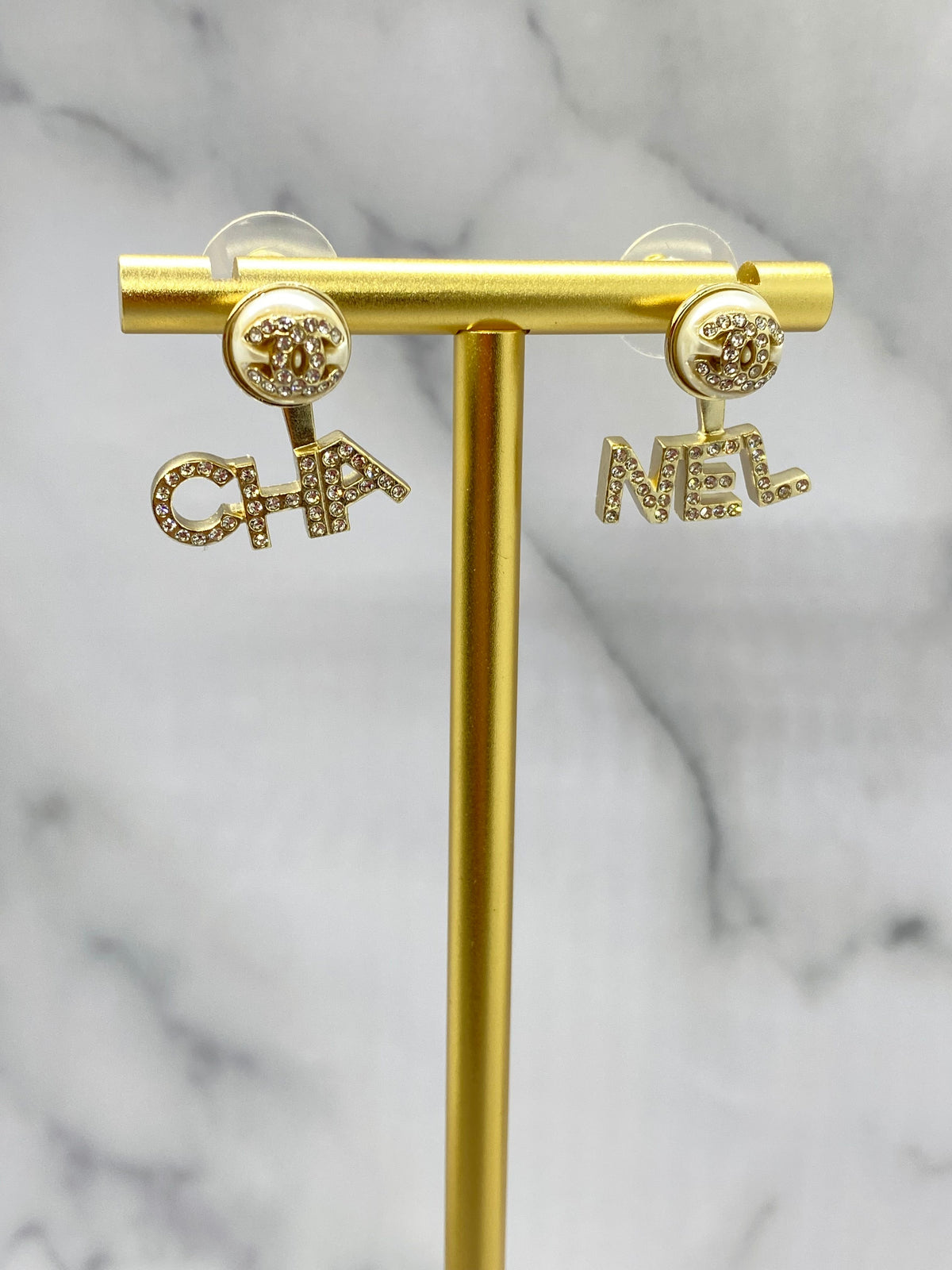 CHANEL CC Pearl 2 Piece Adjustable Earrings - USED