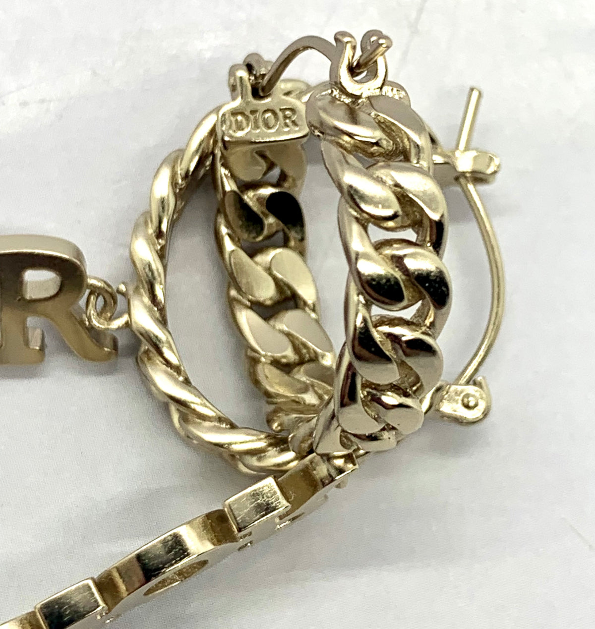 CHRISTIAN DIOR Silver Hoop Earrings - Pre owned