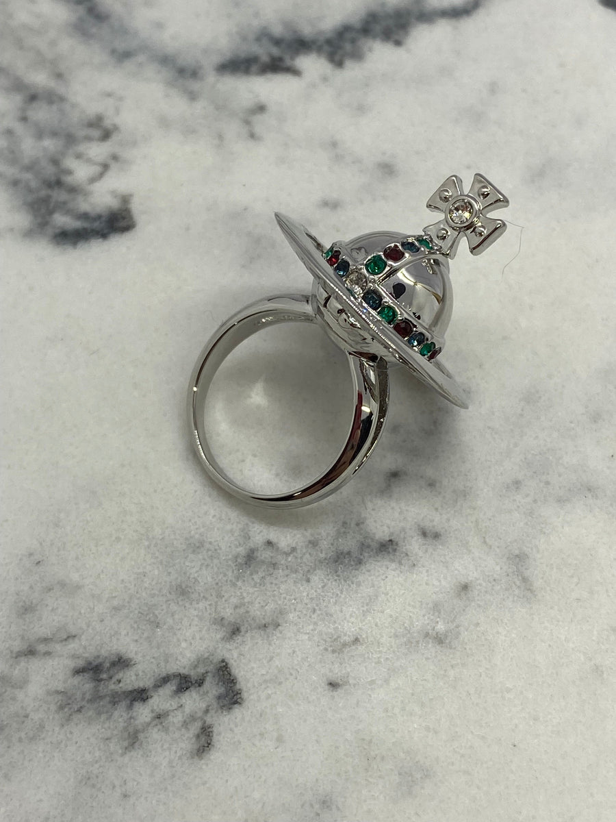 VIVIENNE WESTWOOD Orb Silver Tone Ring - Size 7 M