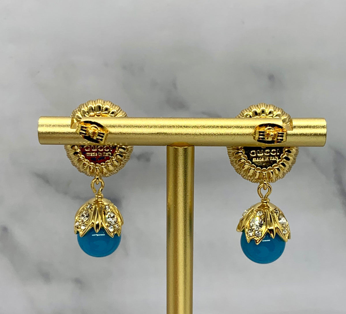 GUCCI GG Pink Pendant Earrings - Pre owned