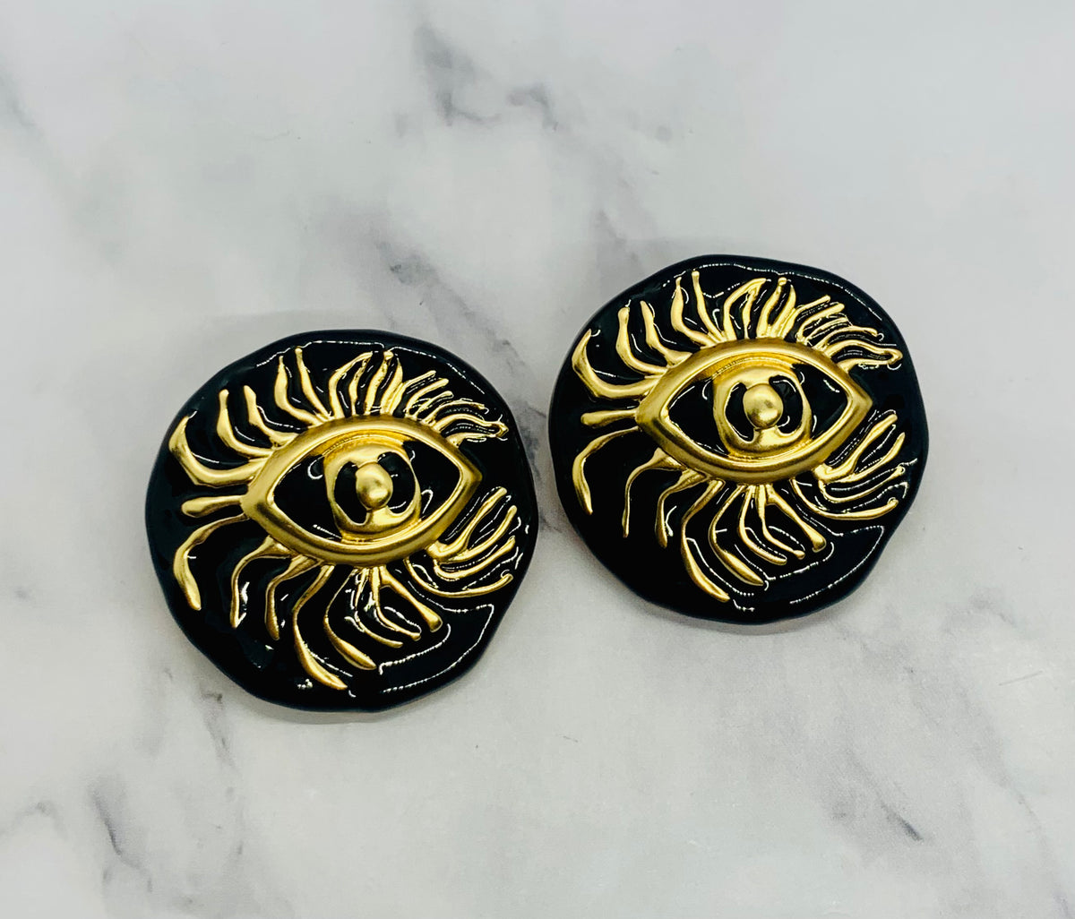 SCHIAPARELLI Spider Eye Statement Earrings - Pre owned