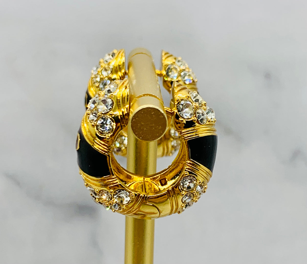 VALENTINO Rhinestone Hoop Earrings - Pre owned