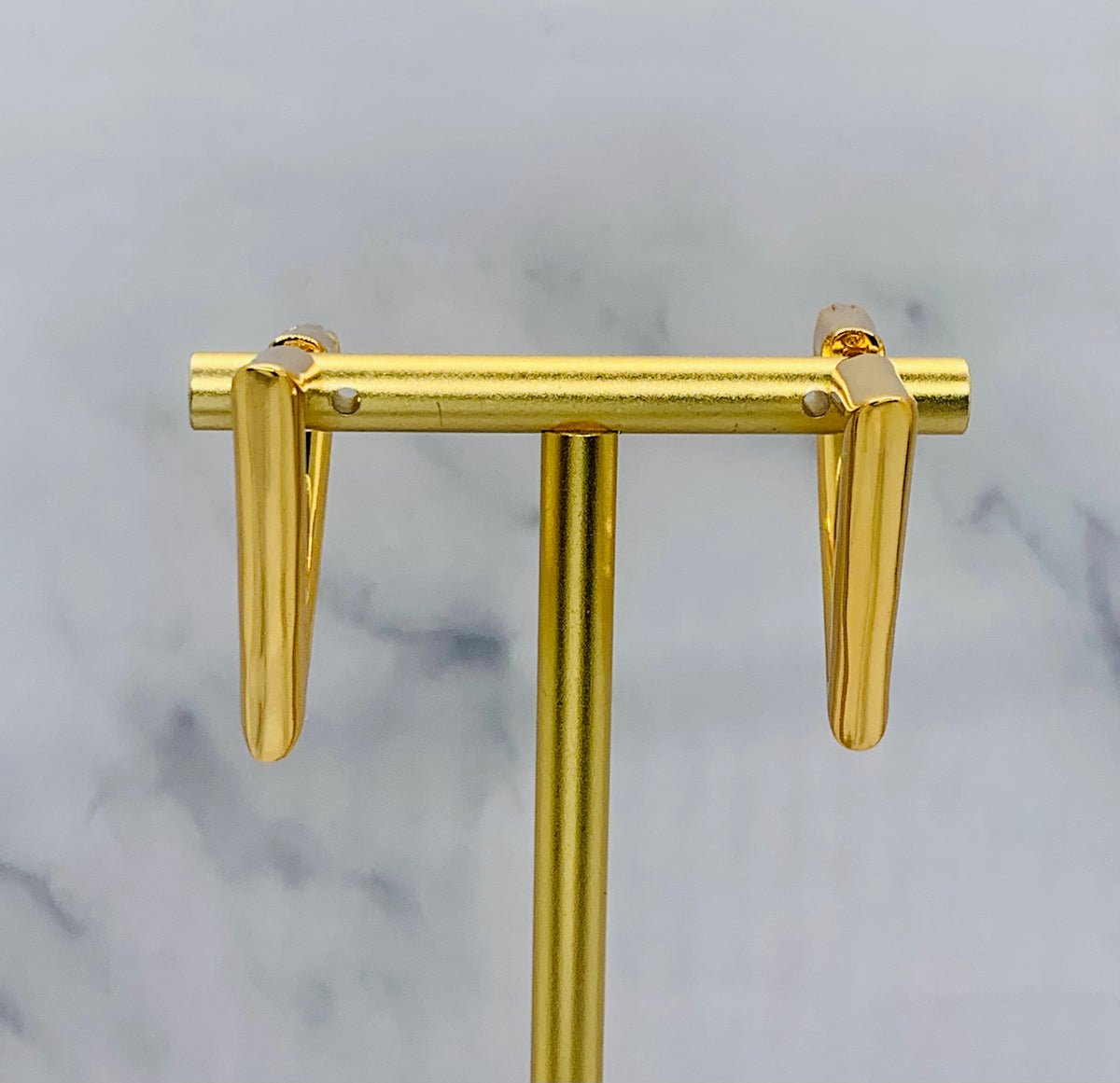 VALENTINO V Gold Tone Hoop Earrings - Pre owned