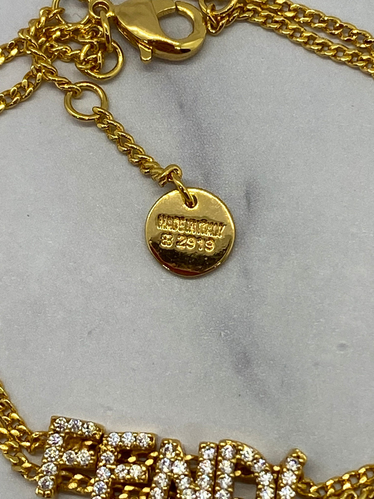 FENDI Rhinestone Chain Bracelet - Pre owned