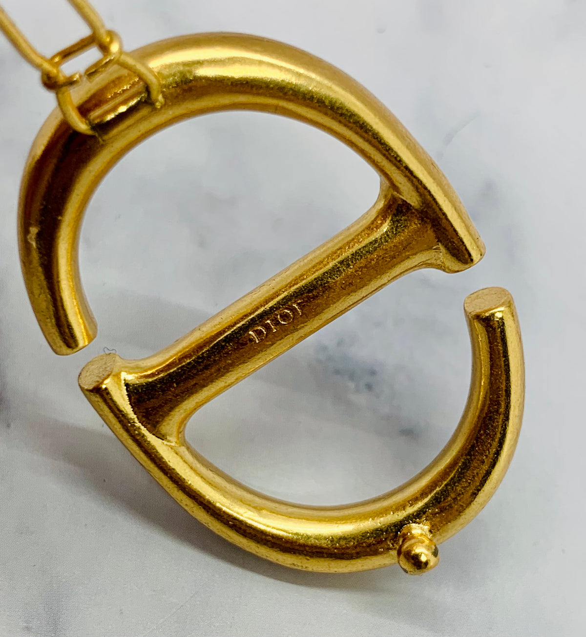 CHRISTIAN DIOR CD Gold Tone Hair Clip - Pre owned