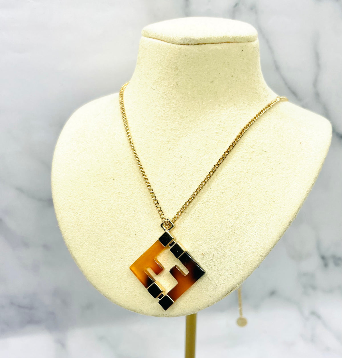 FENDI FF Tortoise Monogram Necklace - Pre owned