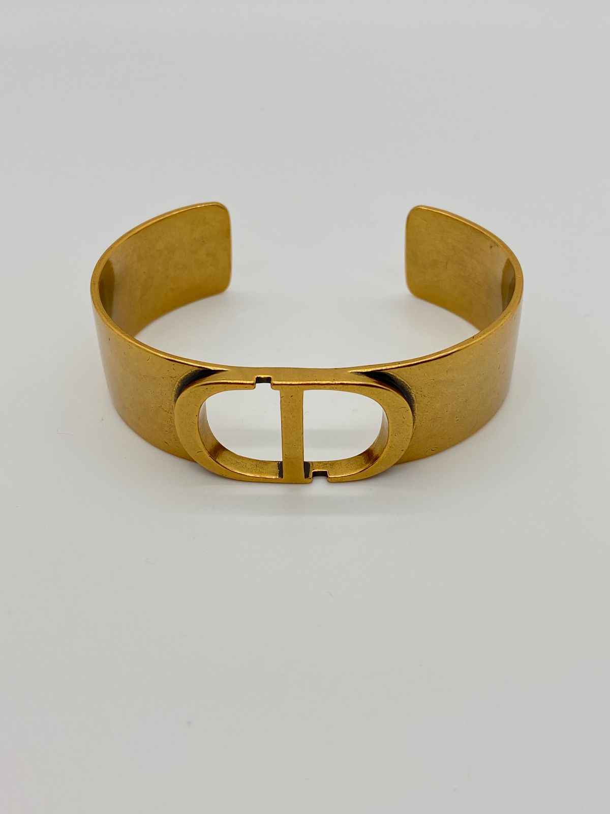 CHRISTIAN DIOR CD Brass Tone Cuff Bracelet - Pre owned
