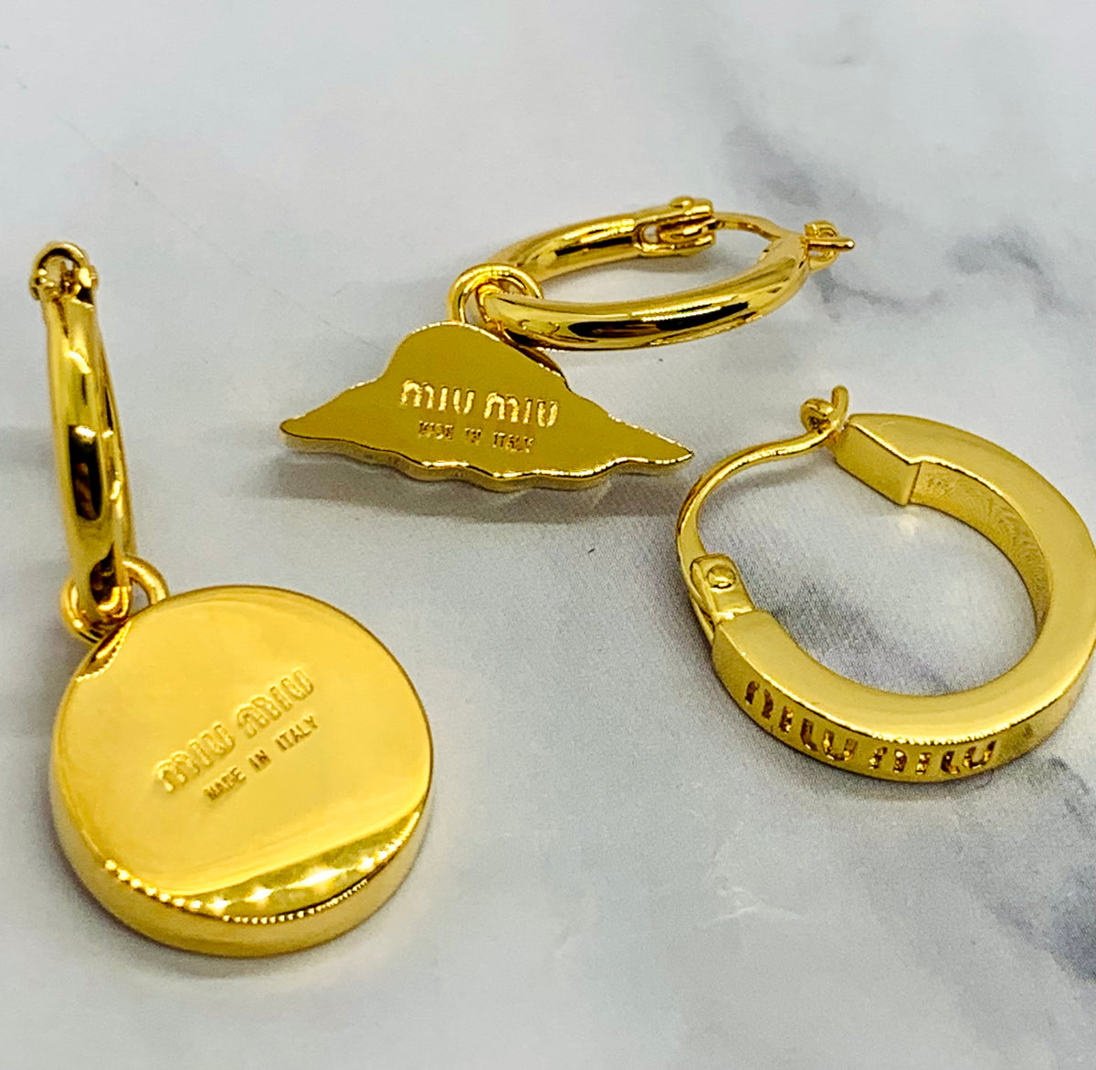 MIU MIU Enamel 3 Earrings Set - Pre owned