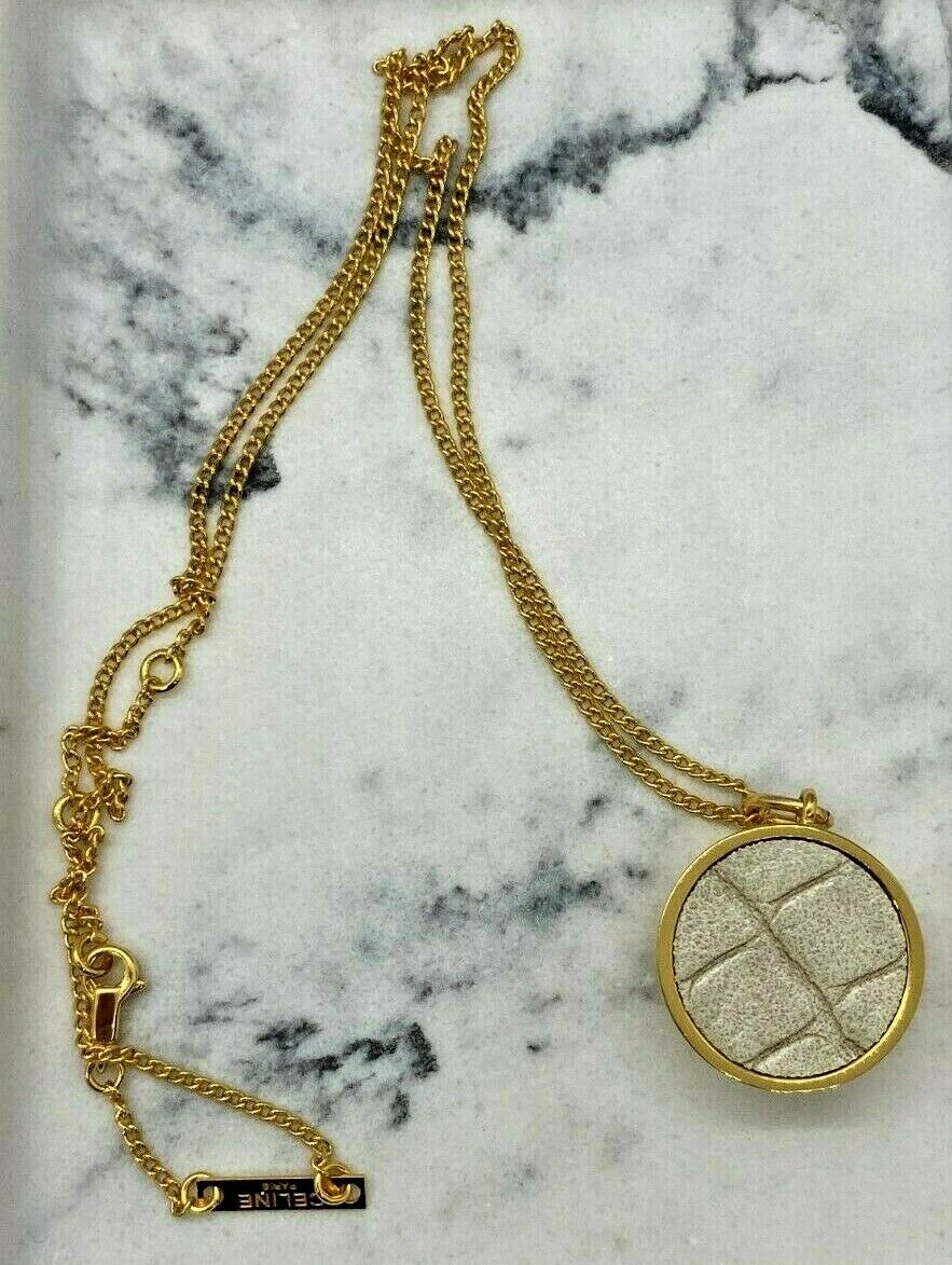 CELINE Reptile Gold Ball Pendant Necklace - USED
