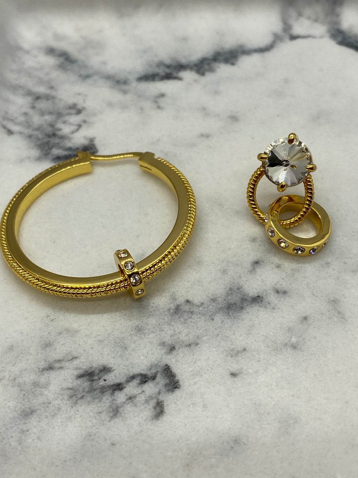 MIU MIU Asymmetric Rhinestone Earrings - Pre owned / KU4733
