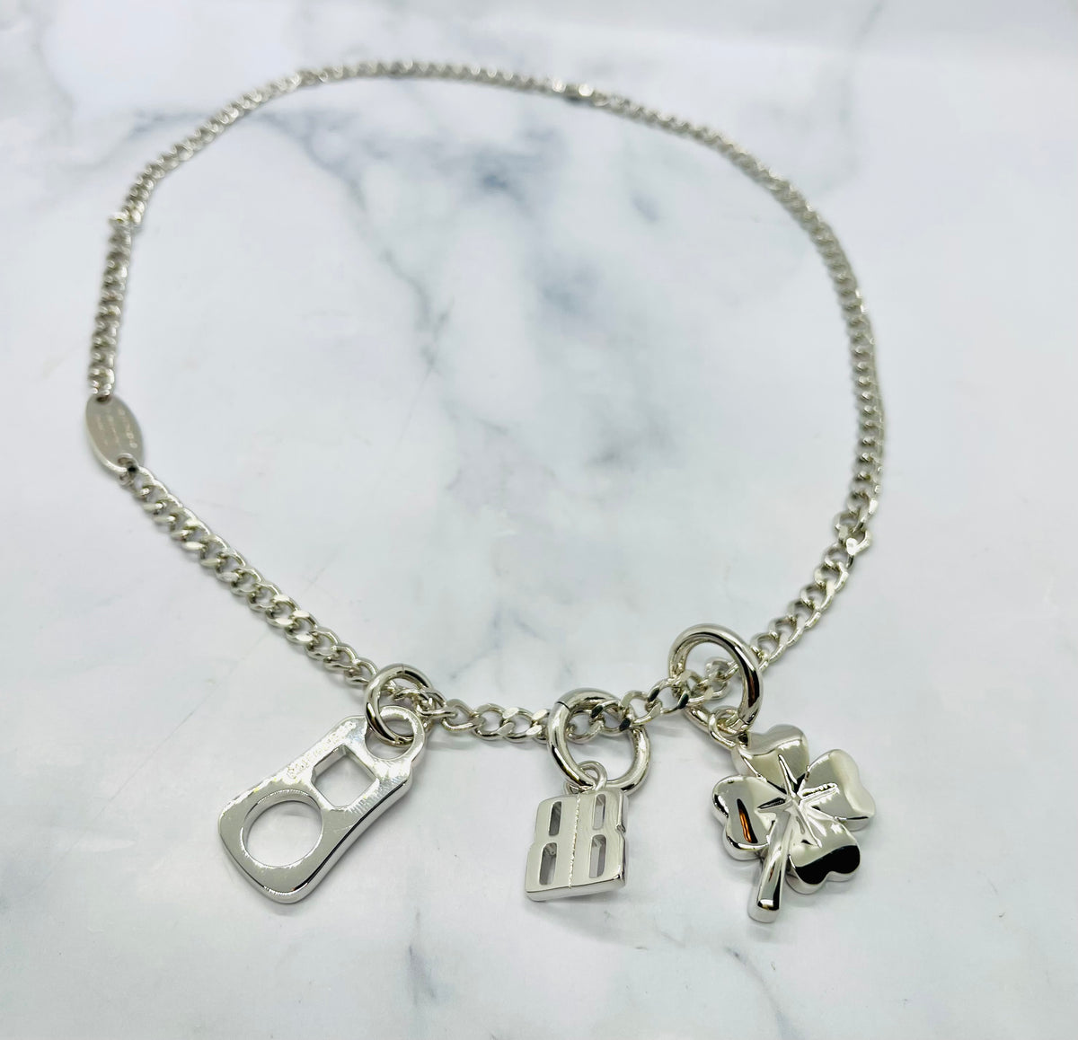 BALENCIAGA Charm Chain Necklace - Unisex, Pre owned