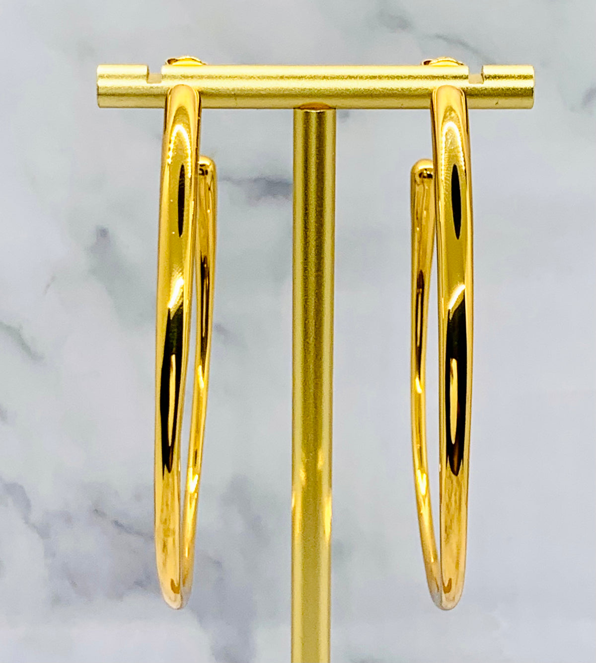 YSL YVES SAINT LAURENT Gold Tone Hoop Earrings - Pre owned