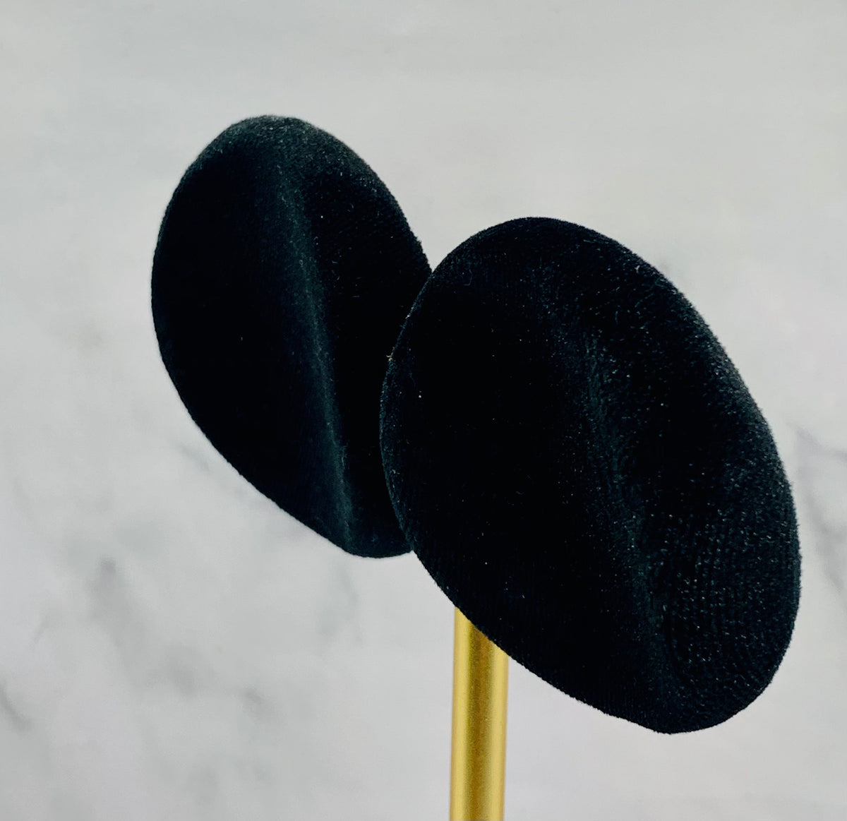 YSL YVES SAINT LAURENT Black Velvet Clip On Earrings - Pre owned
