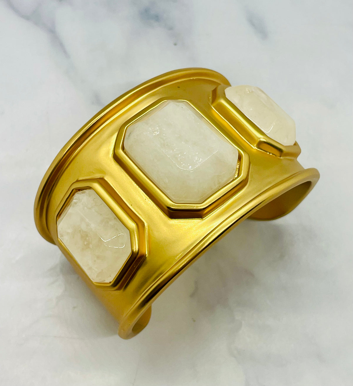 GOOSSENS Paris Brass Stone Cuff Bracelet - Pre owned