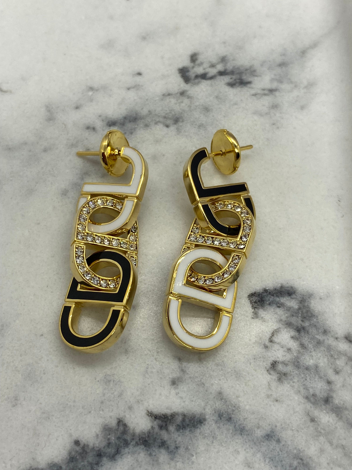 CHRISTIAN DIOR CD Pendant Earrings - Pre owned