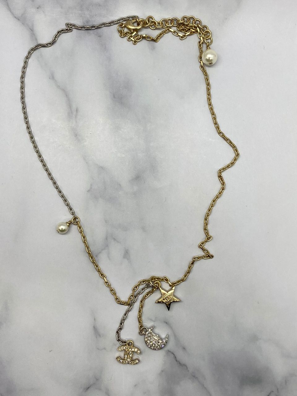 CHANEL CC Sun & Moon Charm Necklace - Pre owned