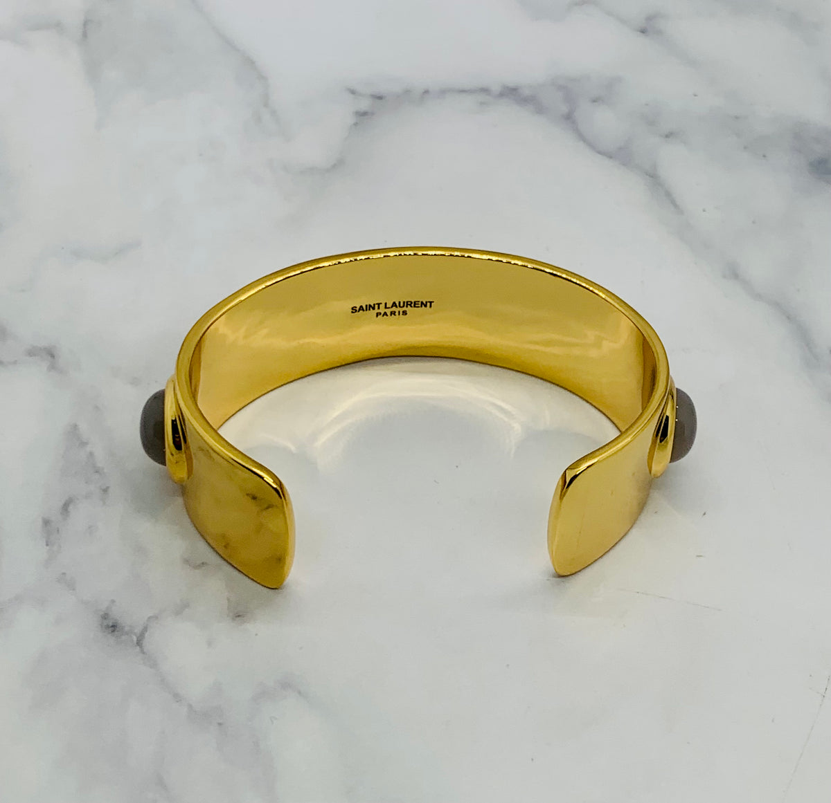 YVES SAINT LAURENT Cabochon Statement Cuff Bracelet - Pre owned