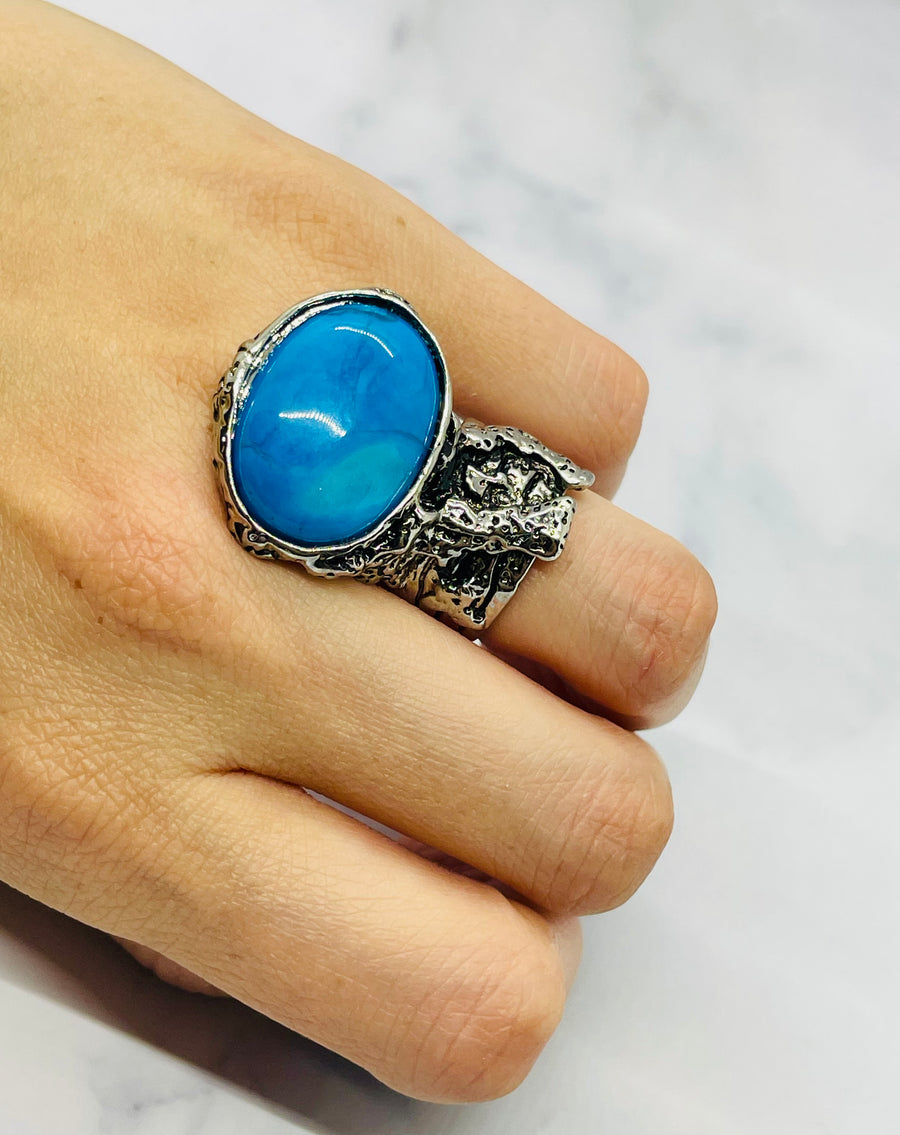 YSL YVES SAINT LAURENT Vintage Stone Ring Size 6 - Pre owned