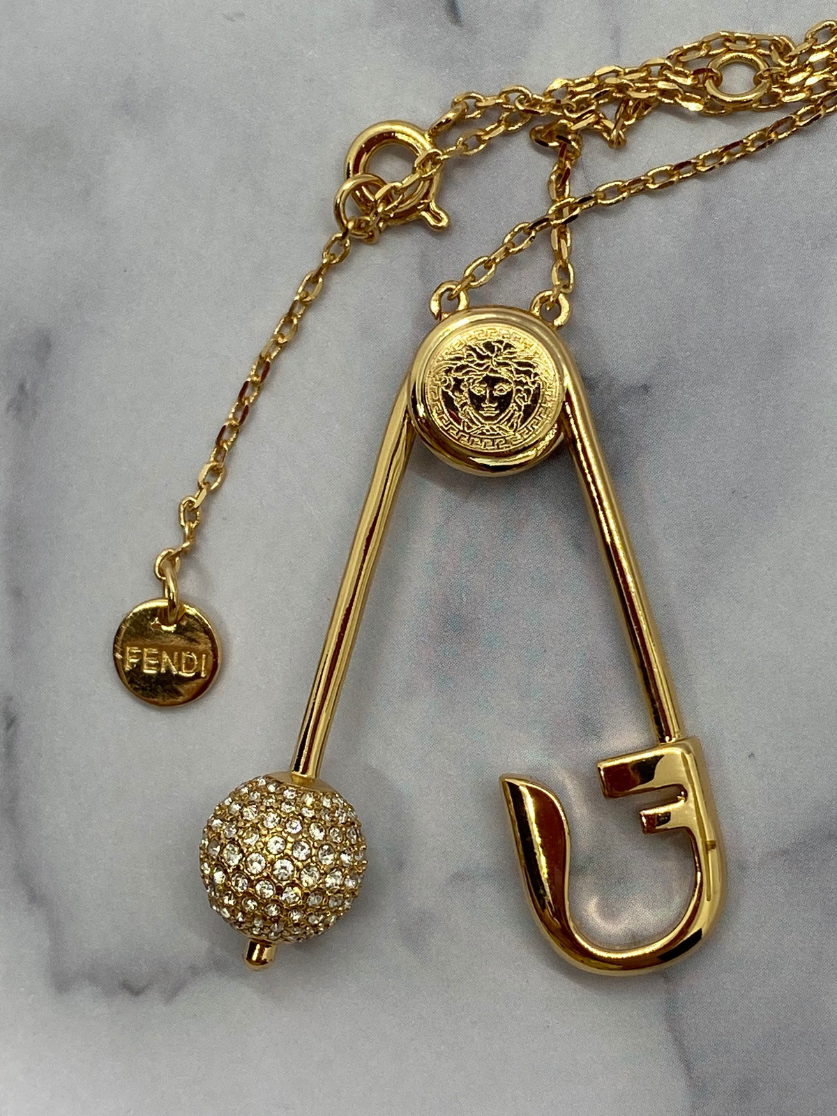 FENDACE Versace & Fendi Collab Piece Necklace - RARE - Pre owned /