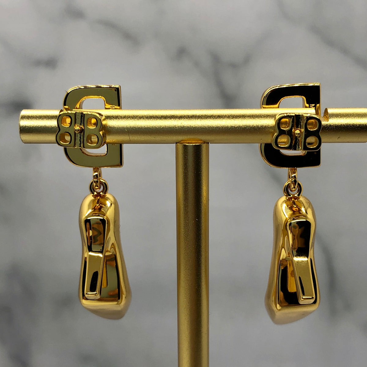 BALENCIAGA BB Gold Barbie Shoe Earrings - Pre owned