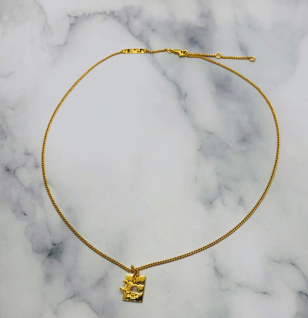 CELINE Monogram Pendant Necklace - Pre owned
