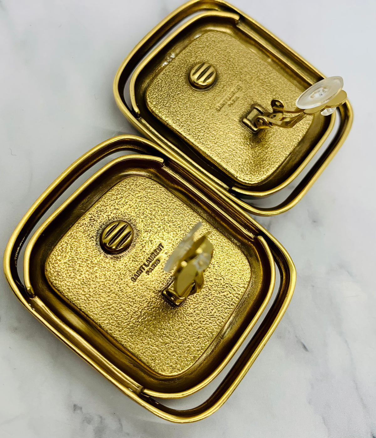 YSL YVES SAINT LAURENT Black Clip On Earrings - Pre owned