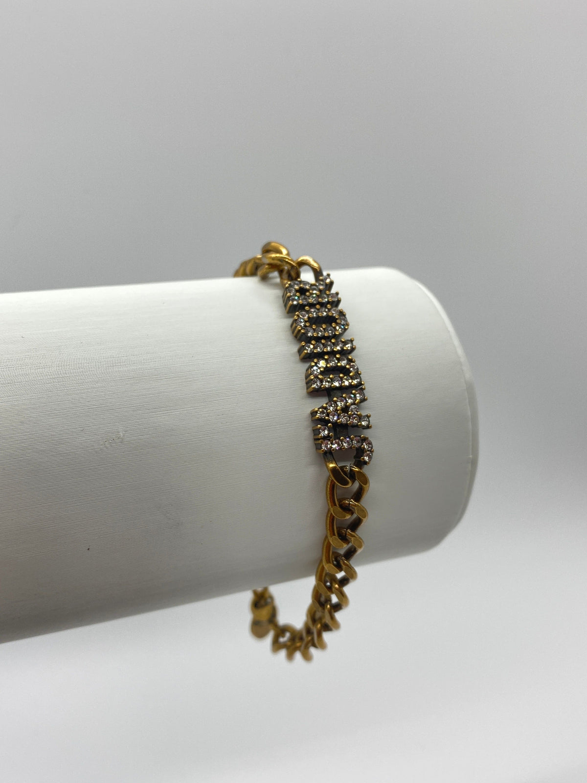 CHRISTIAN DIOR J'Adior Brass Tone Rhinestone Bracelet - Pre owned
