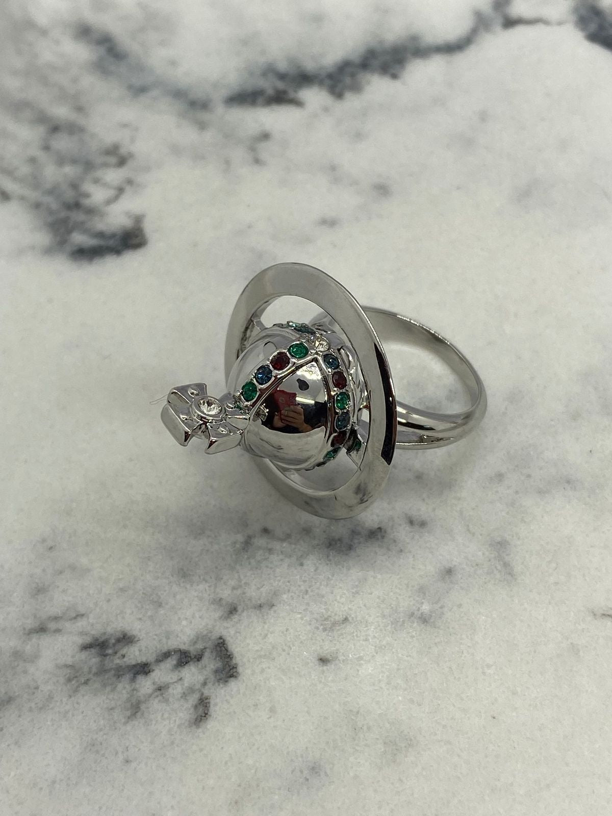 VIVIENNE WESTWOOD Orb Silver Tone Ring - Size 7 M