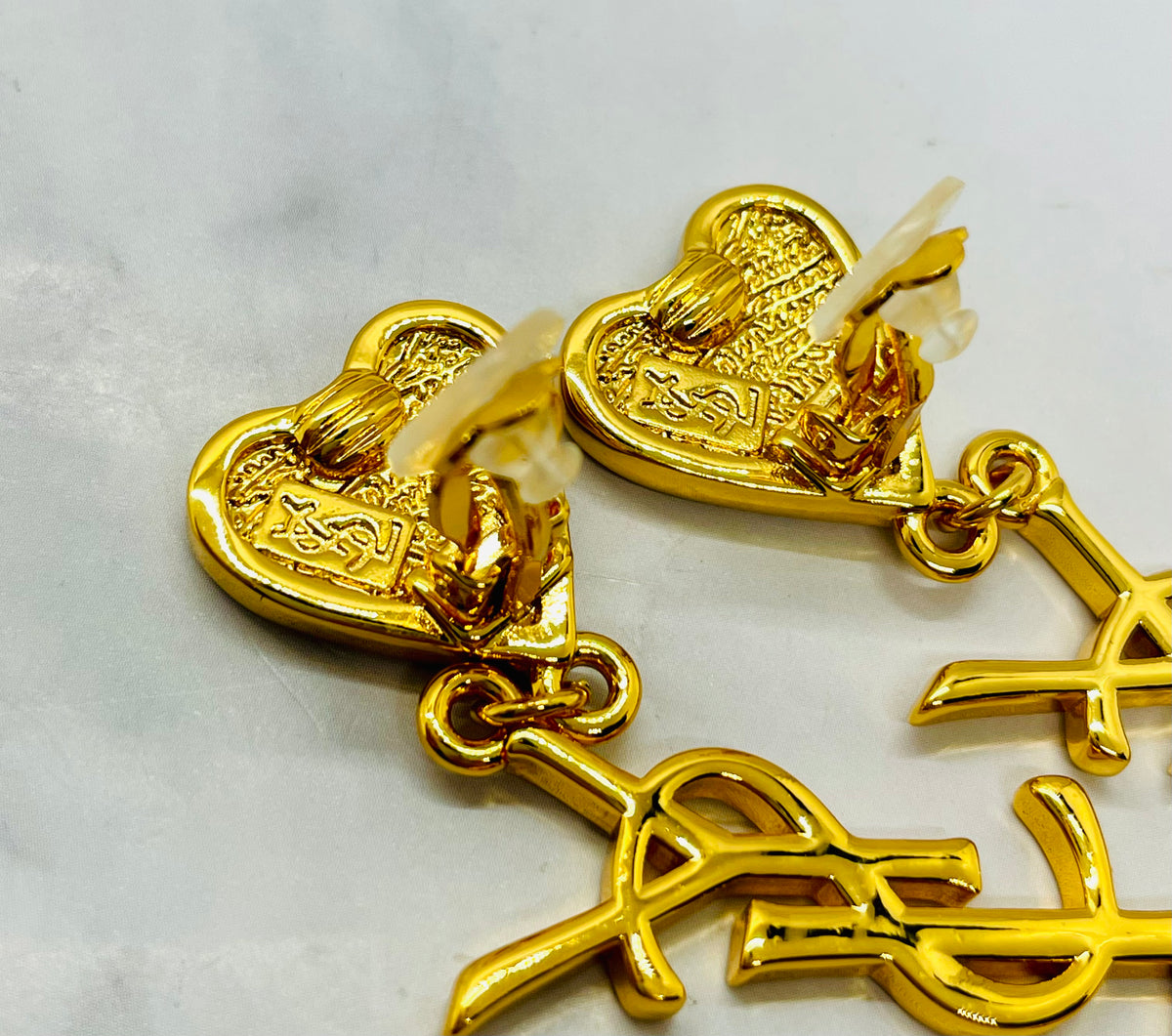 YSL YVES SAINT LAURENT Rhinestone Clip On Earrings - Pre owned
