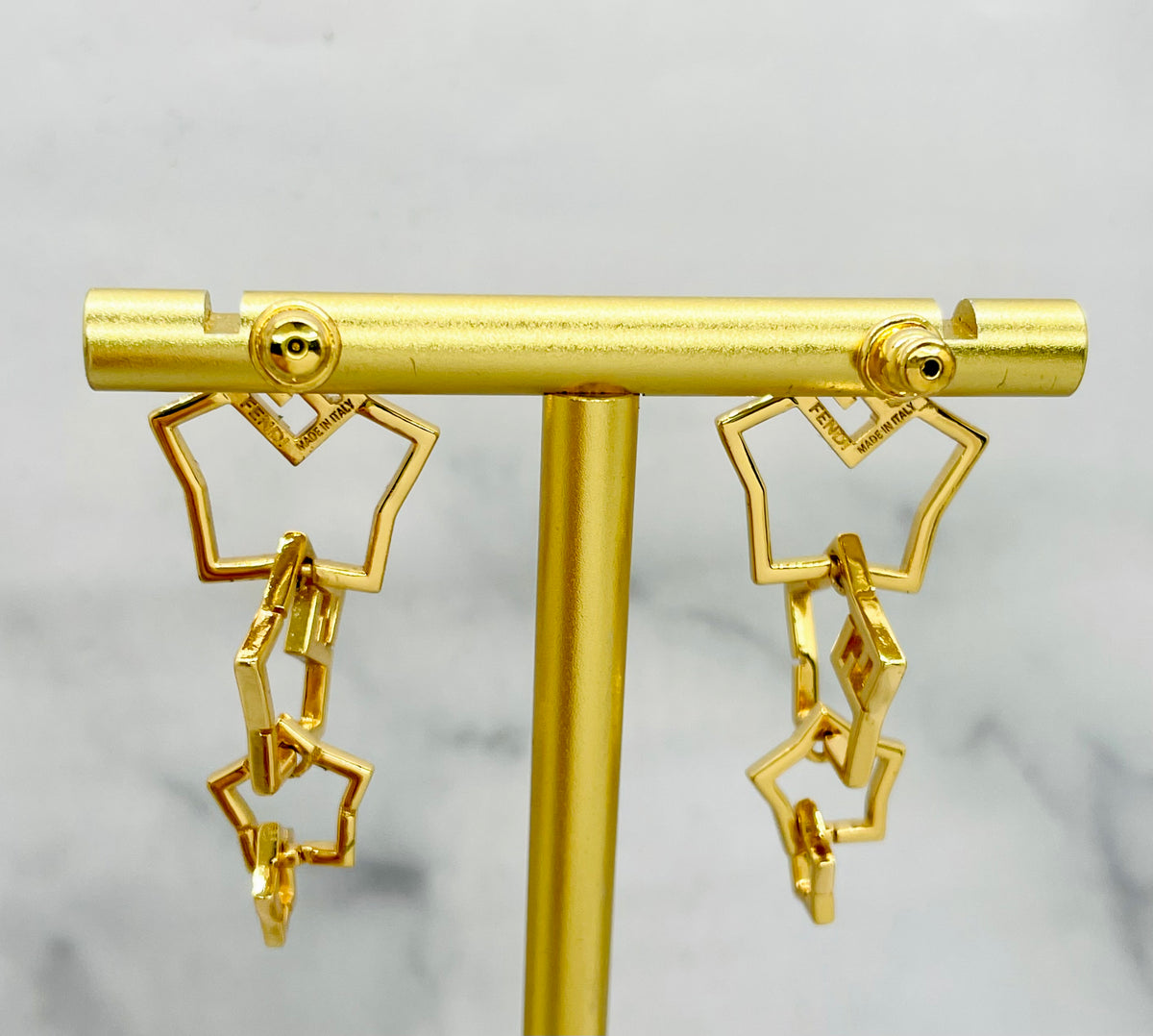 FENDI FF Star Shaped Pendant Earrings - Pre owned