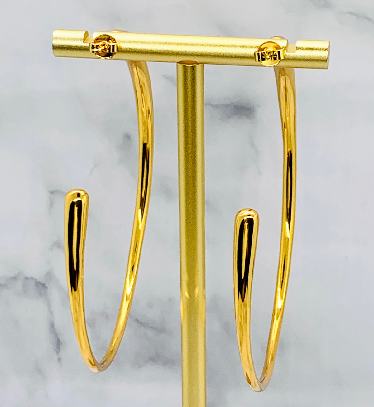 YSL YVES SAINT LAURENT Gold Tone Hoop Earrings - Pre owned