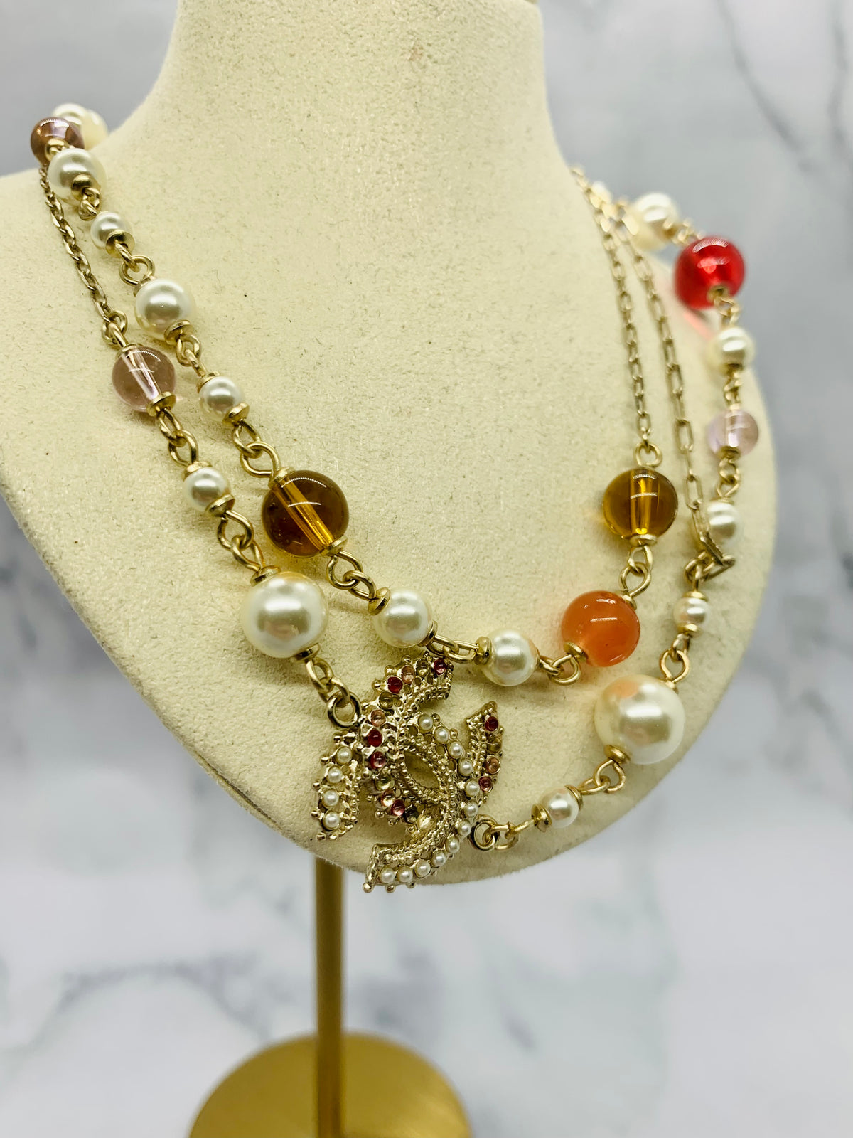 CHANEL CC 2019 Long Layered Necklace - Pre owned