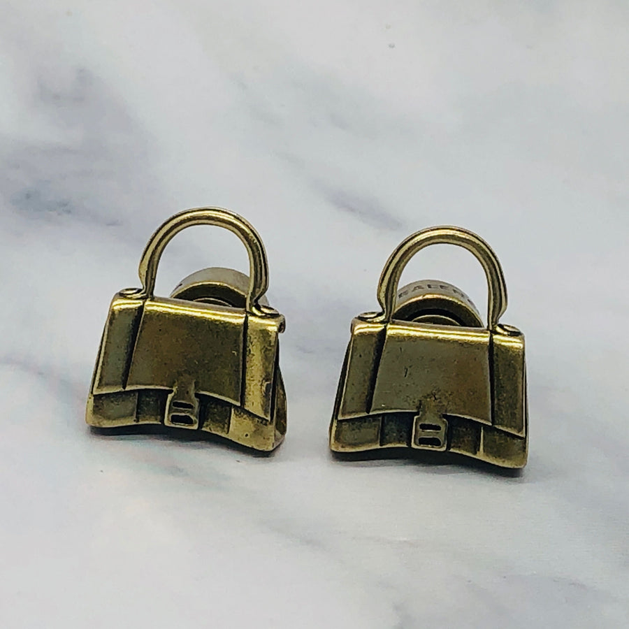 BALENCIAGA Brass Handbag Earrings - Pre owned