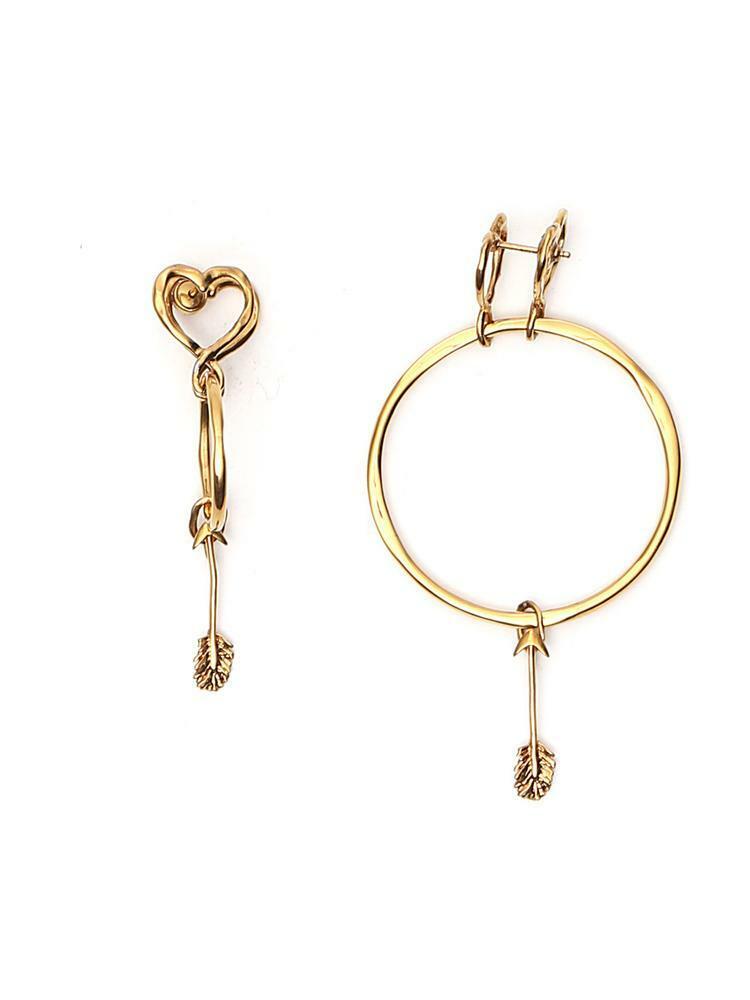 GIVENCHY 2018 gold tone heart and arrows pendant earrings - pre owned