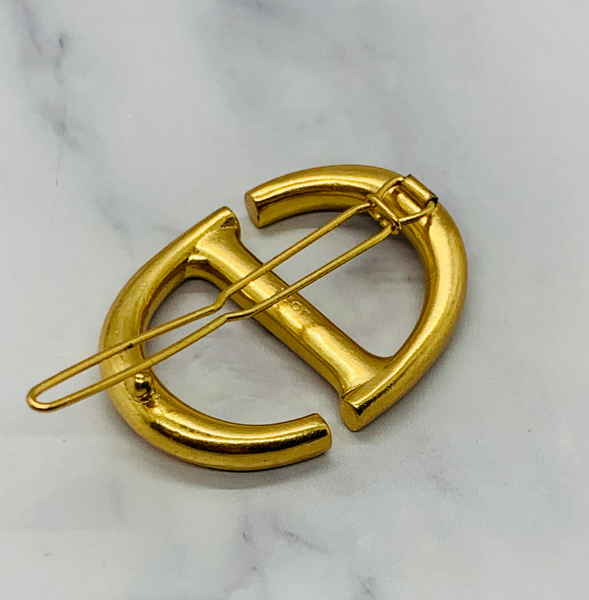 CHRISTIAN DIOR CD Gold Tone Hair Clip - Pre owned