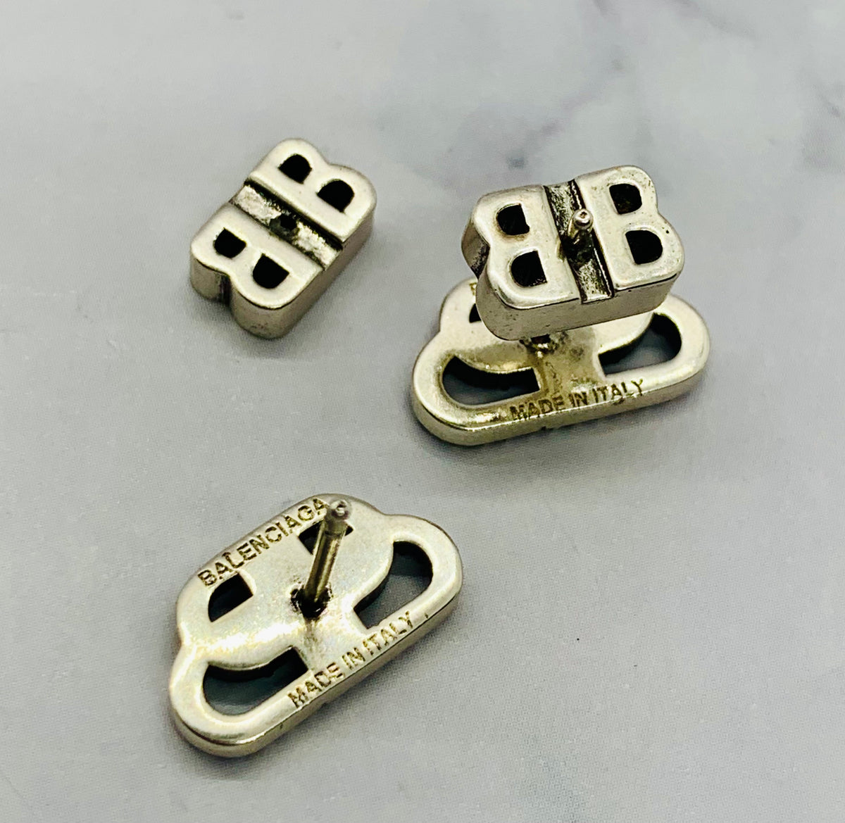 BALENCIAGA BB Rhinestone Earrings - USED