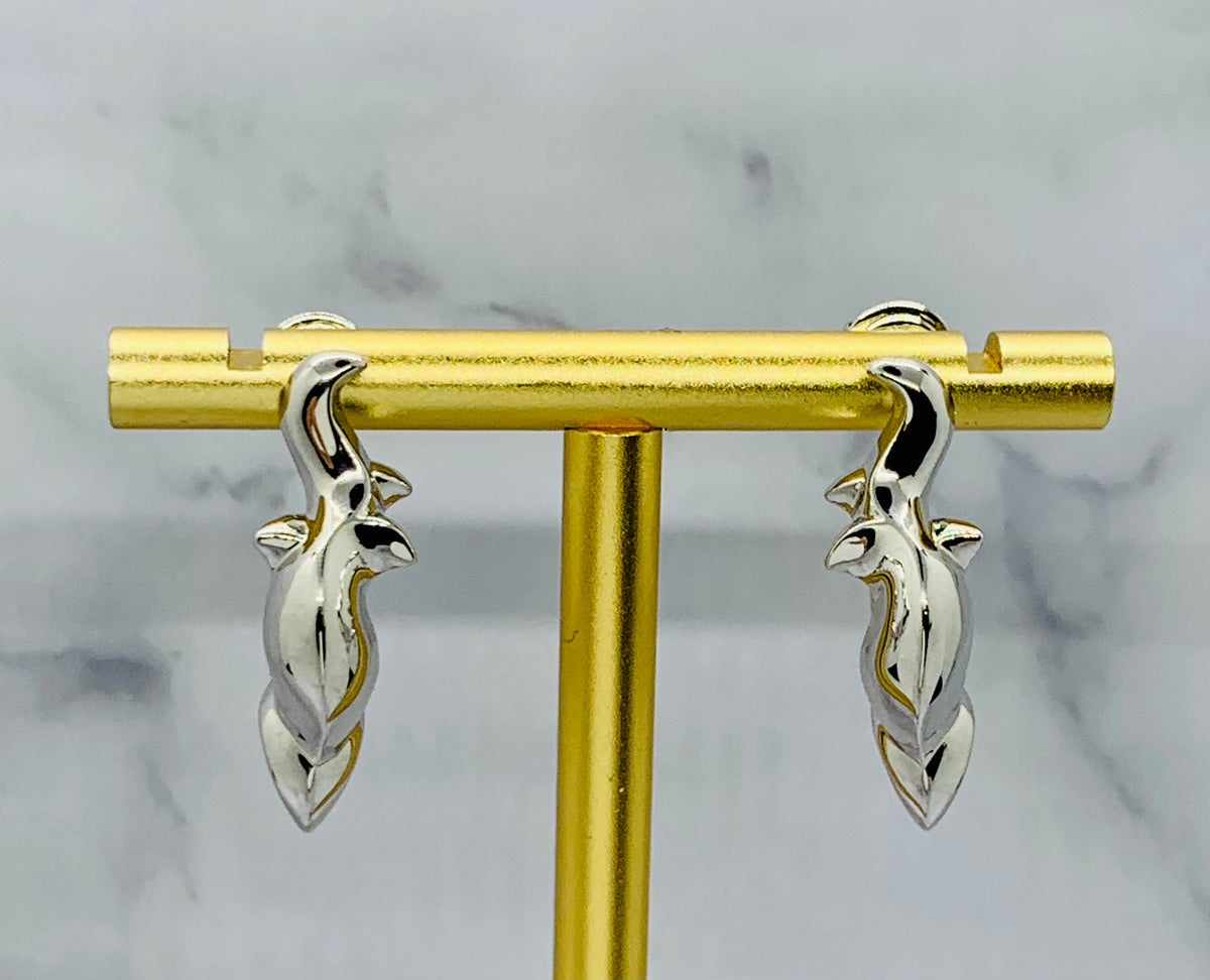 BOTTEGA VENETA Silver Tone Tribal Earrings - Pre owned