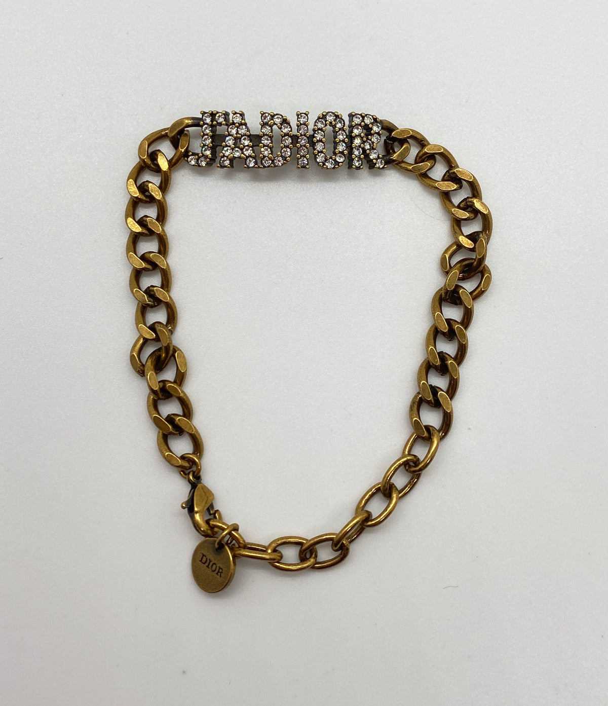CHRISTIAN DIOR J'Adior Brass Tone Rhinestone Bracelet - Pre owned