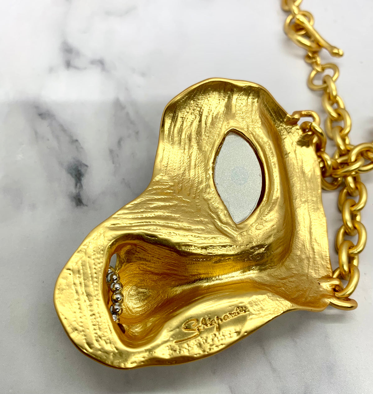SCHIAPARELLI Crying Face Statement Necklace - Pre owned