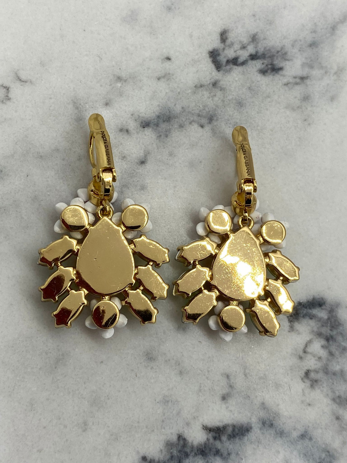 DOLCE & GABBANA Rhinestone Pendant Earrings - Pre owned