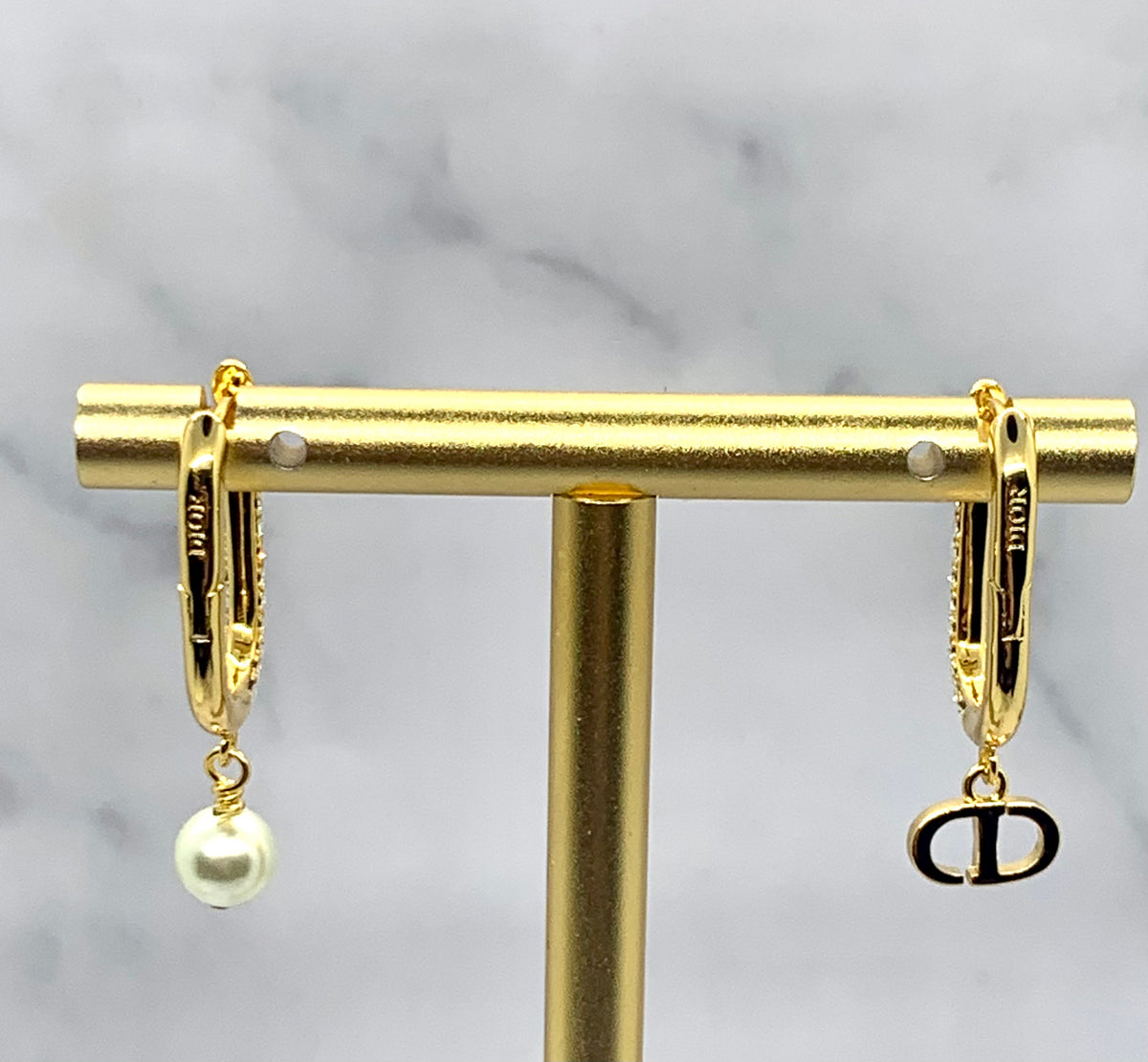 CHRISTIAN DIOR CD Hoop Earrings - Pre owned